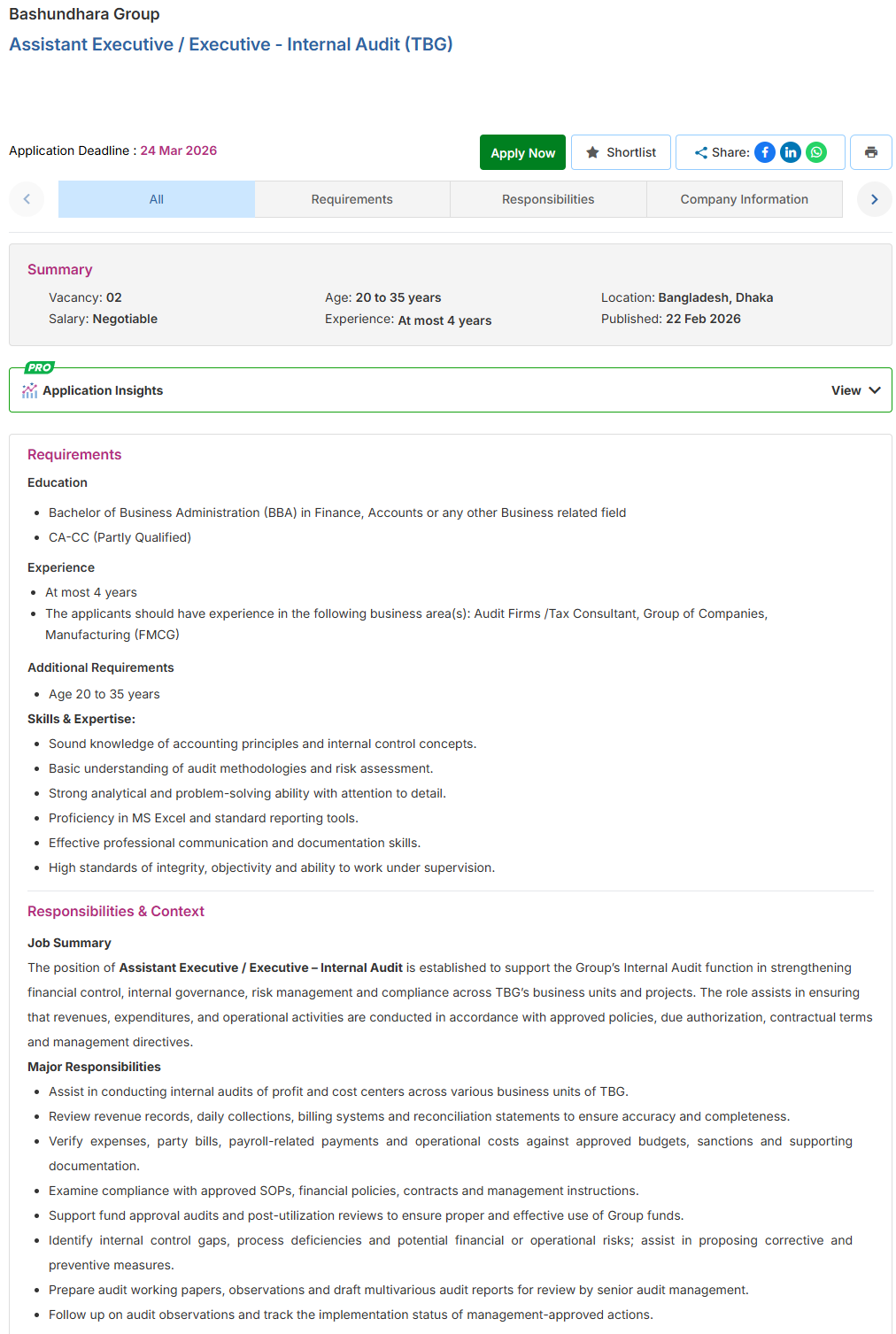 Bashundhara Group Job Circular 2026