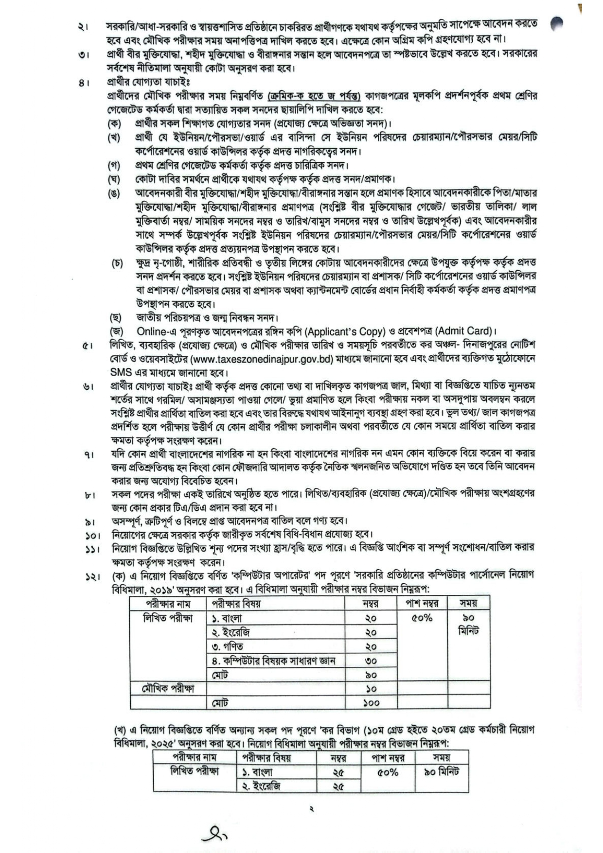 Tax Commissioner Office Job Circular 2026