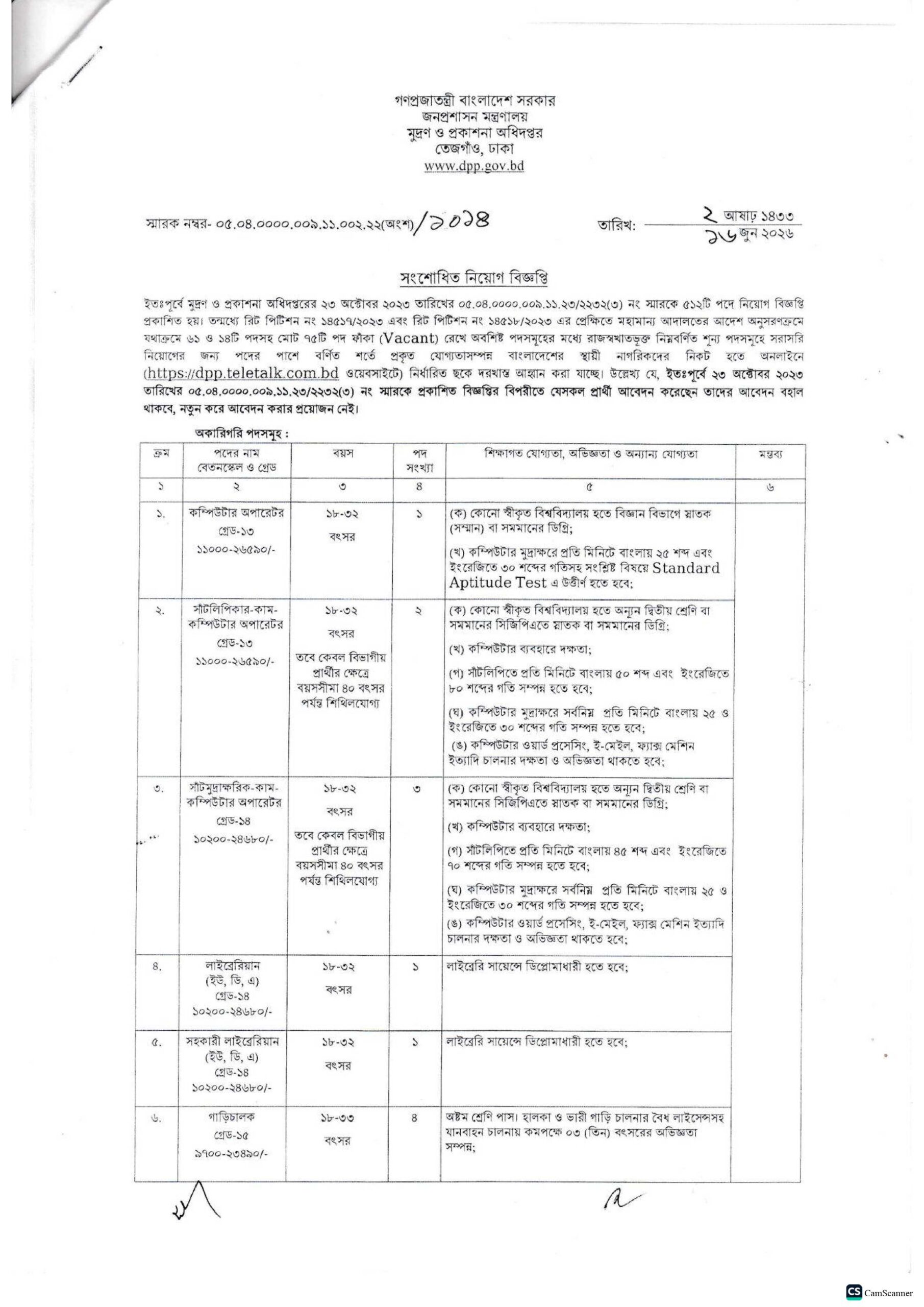 DPP Job Circular 2026